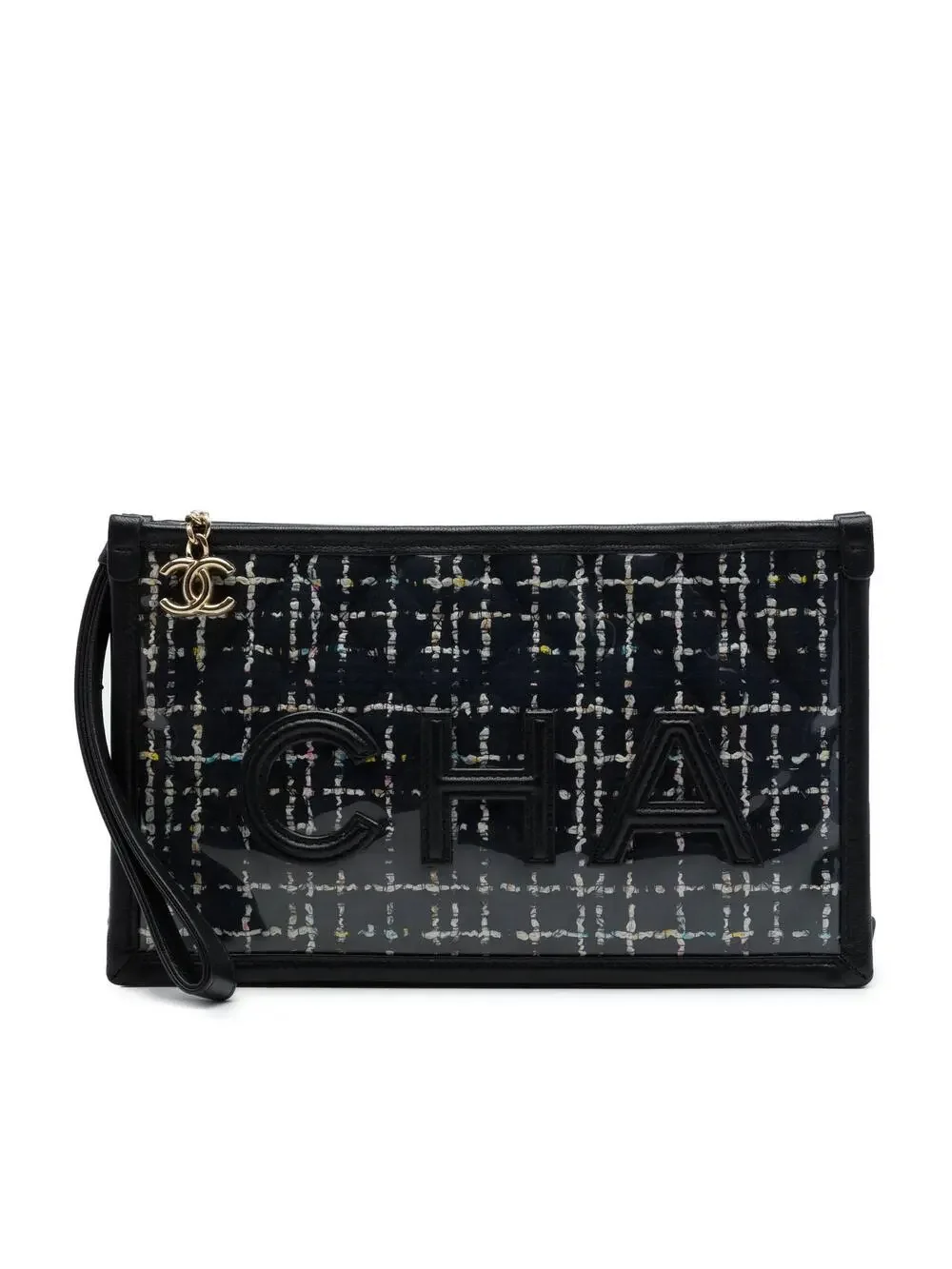 Chanel Large Quilted Tweed Pvc Logo #343455C12B